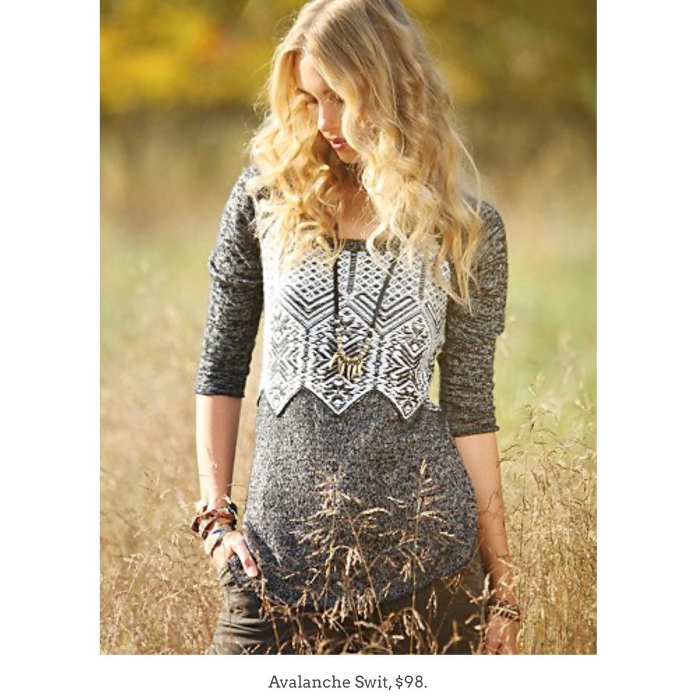 Free People Black Avalanche Swit Knit Tunic Sweater Womens XS/S Boho Wool Blend - Picture 4 of 6